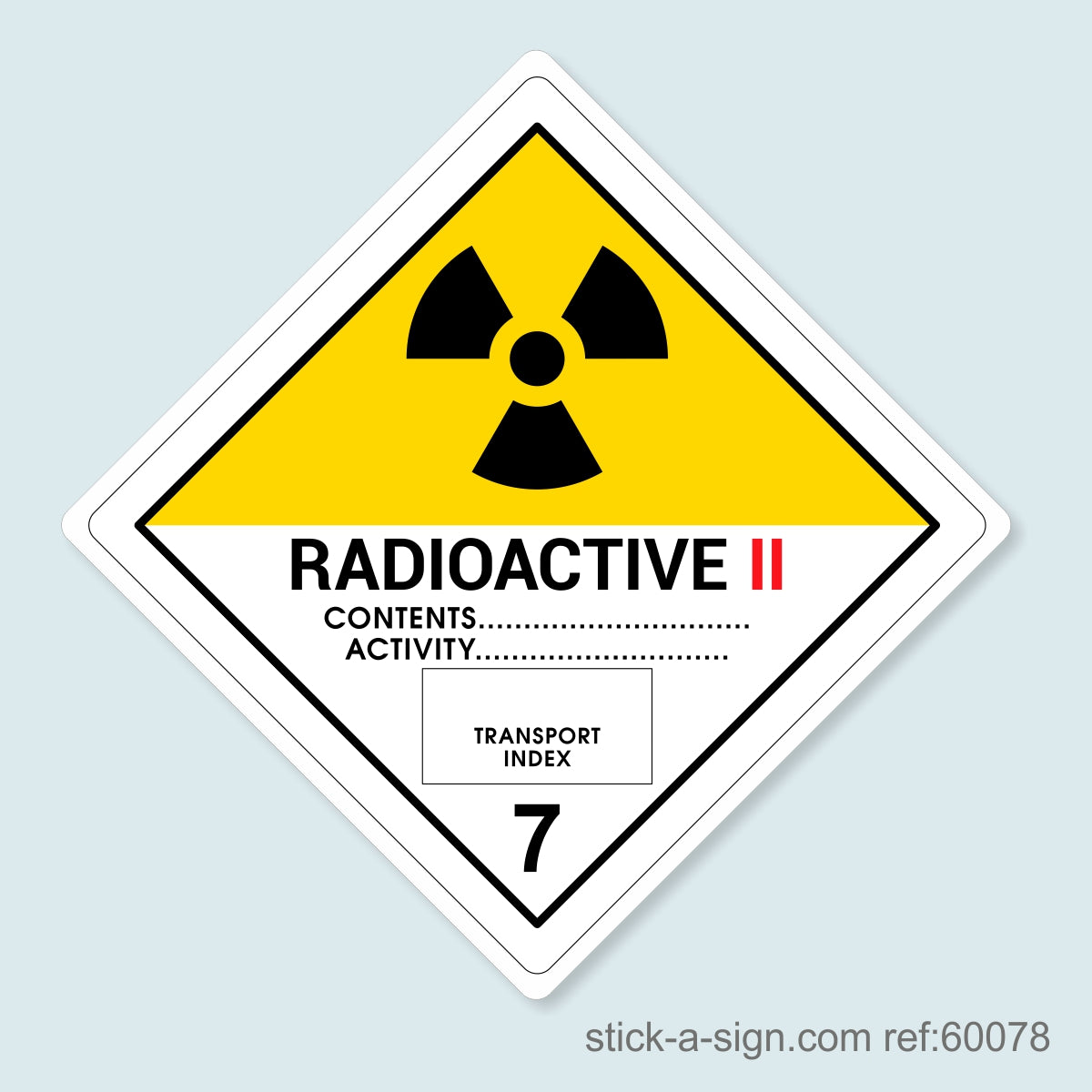 Dangerous Goods Sticker - Radioactive II – Stick-A-Sign
