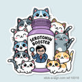 Serotonin Booster Kittens Vinyl Sticker