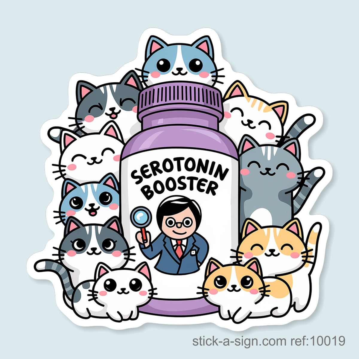 Serotonin Booster Kittens Vinyl Sticker