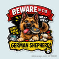 Beware of the German Shepherd Vinyl Sticker
