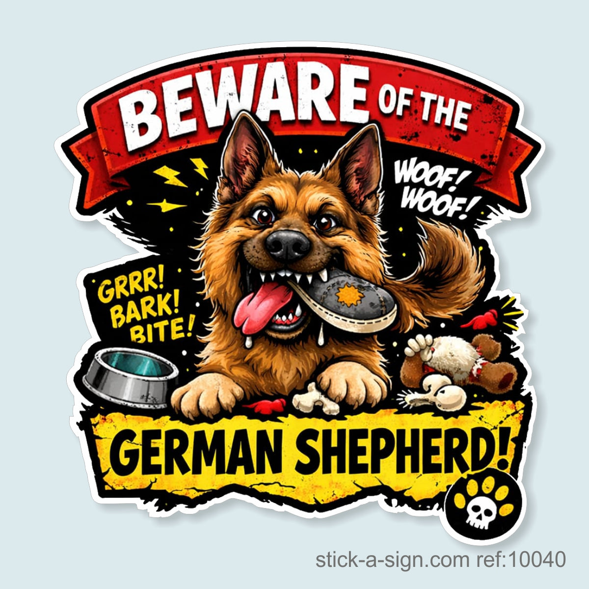 Beware of the German Shepherd Vinyl Sticker
