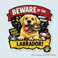 Beware of the Labrador Vinyl Sticker