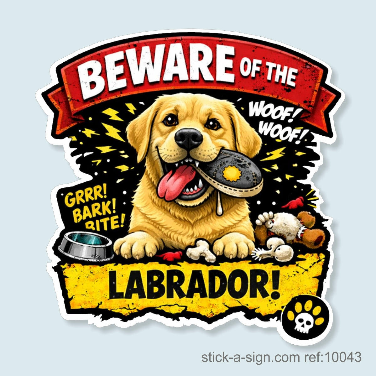 Beware of the Labrador Vinyl Sticker