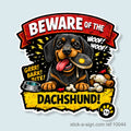 Beware of the Dachshund Vinyl Sticker