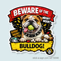 Beware of the Bulldog Vinyl Sticker