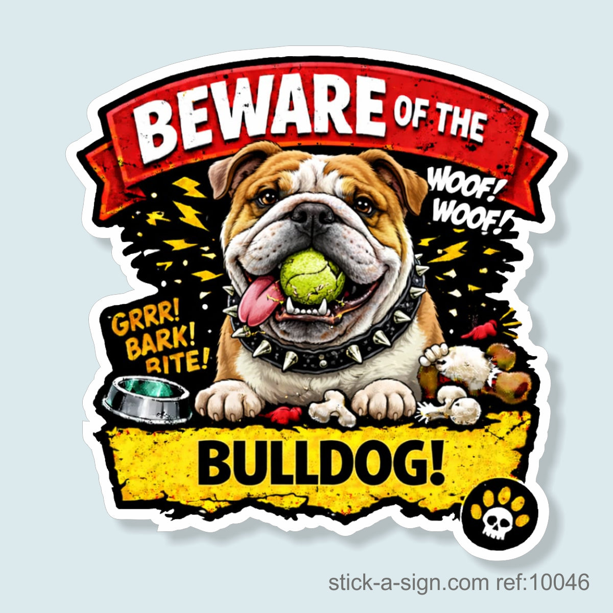 Beware of the Bulldog Vinyl Sticker