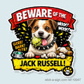 Beware of the Jack Russell Vinyl Sticker