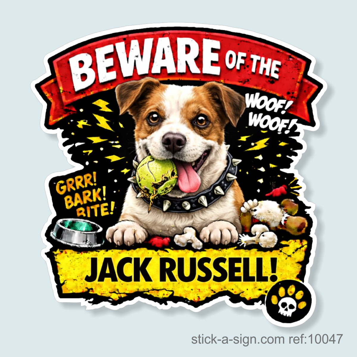 Beware of the Jack Russell Vinyl Sticker