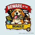 Beware of the Beagle Vinyl Sticker