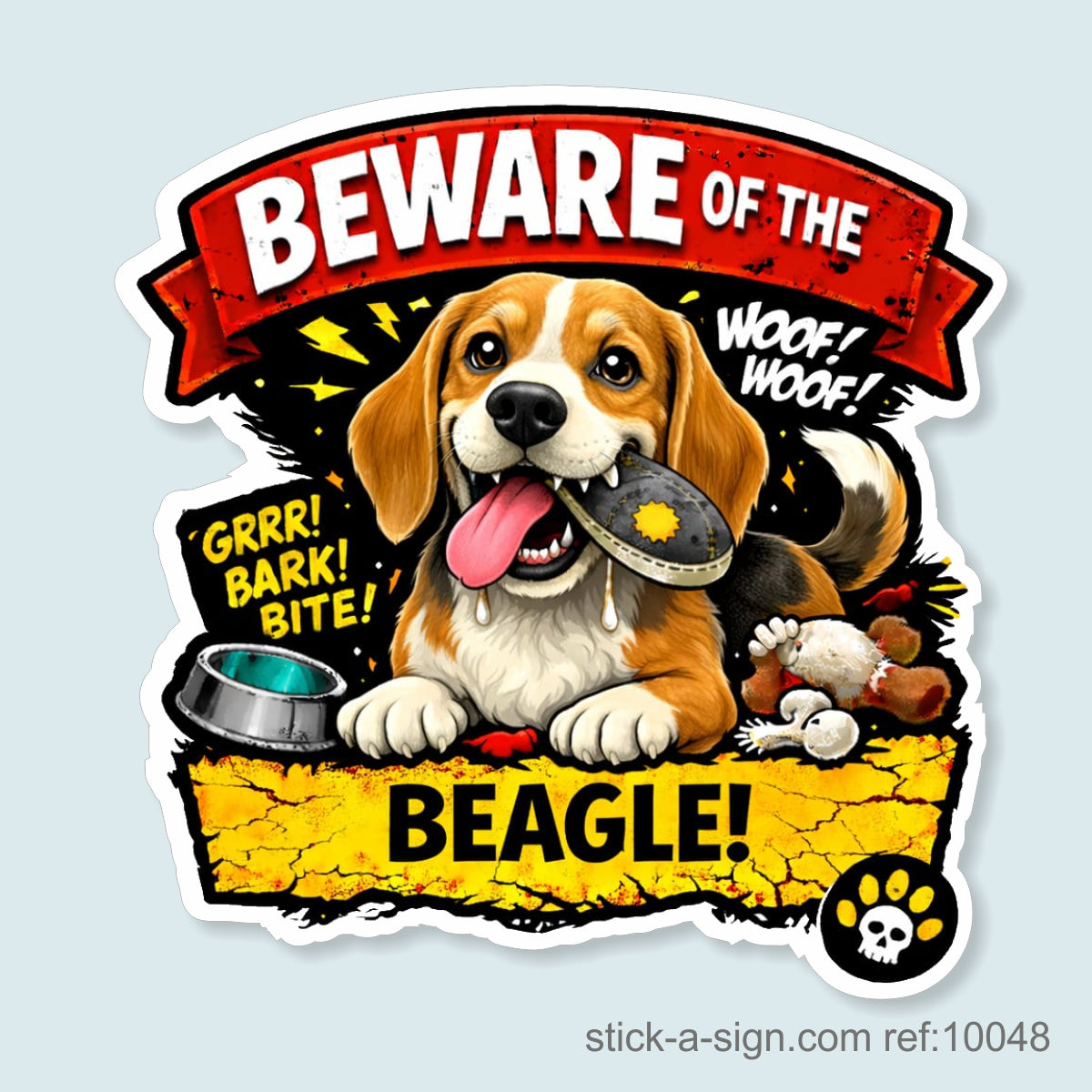 Beware of the Beagle Vinyl Sticker