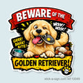 Beware of the Golden Retriever Vinyl Sticker