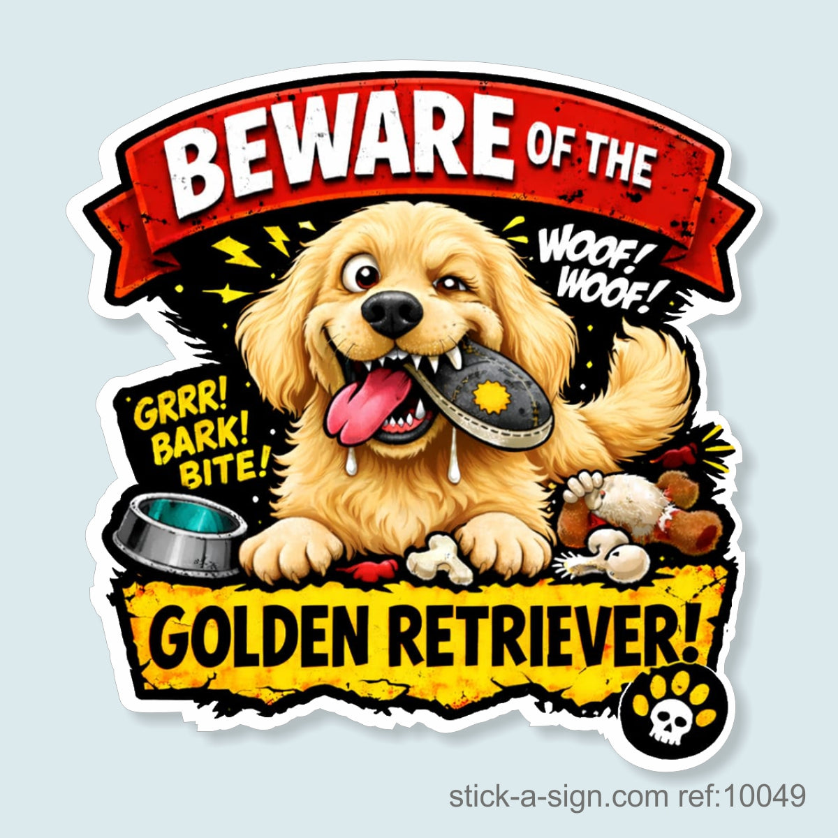 Beware of the Golden Retriever Vinyl Sticker