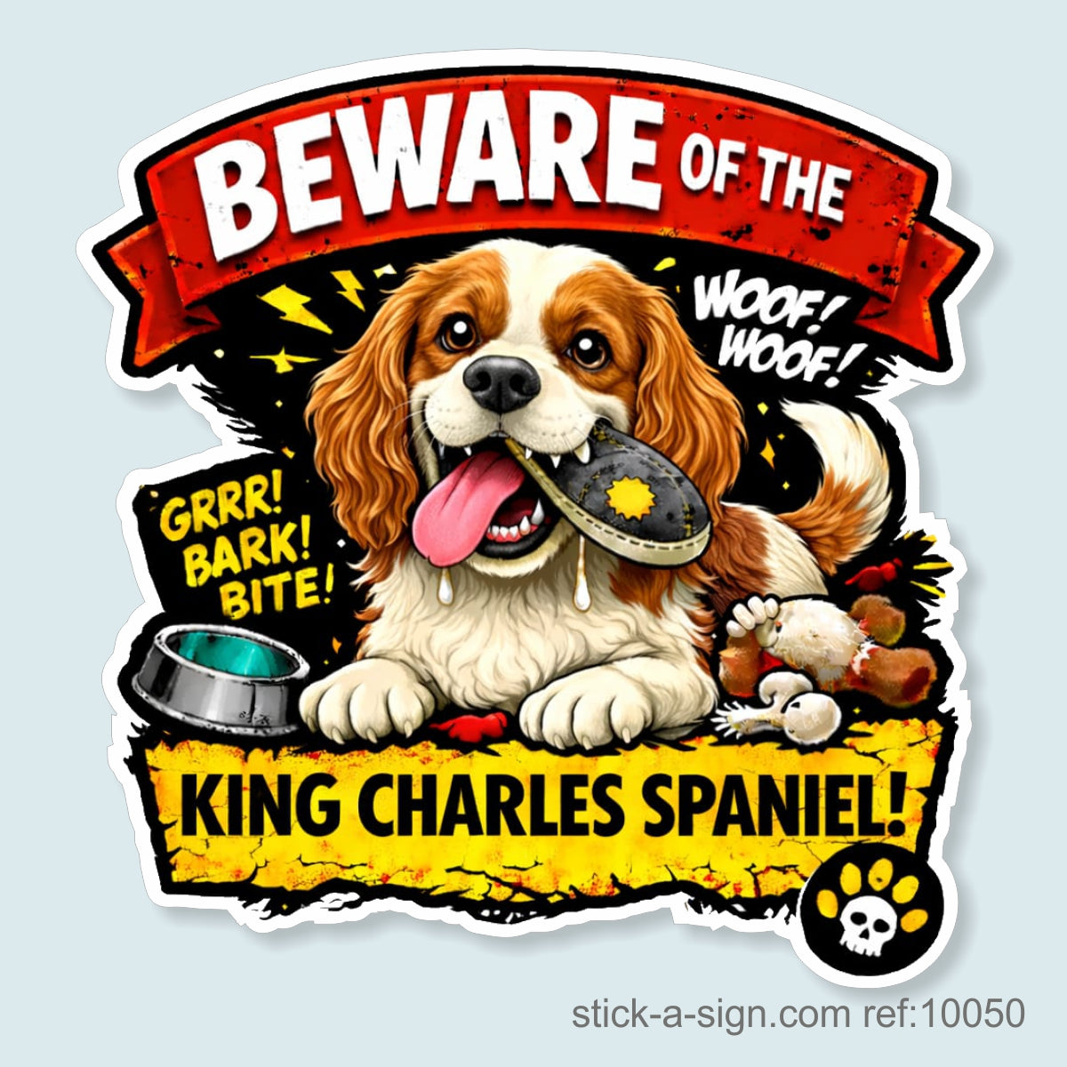 Beware of the King Charles Spaniel Vinyl Sticker