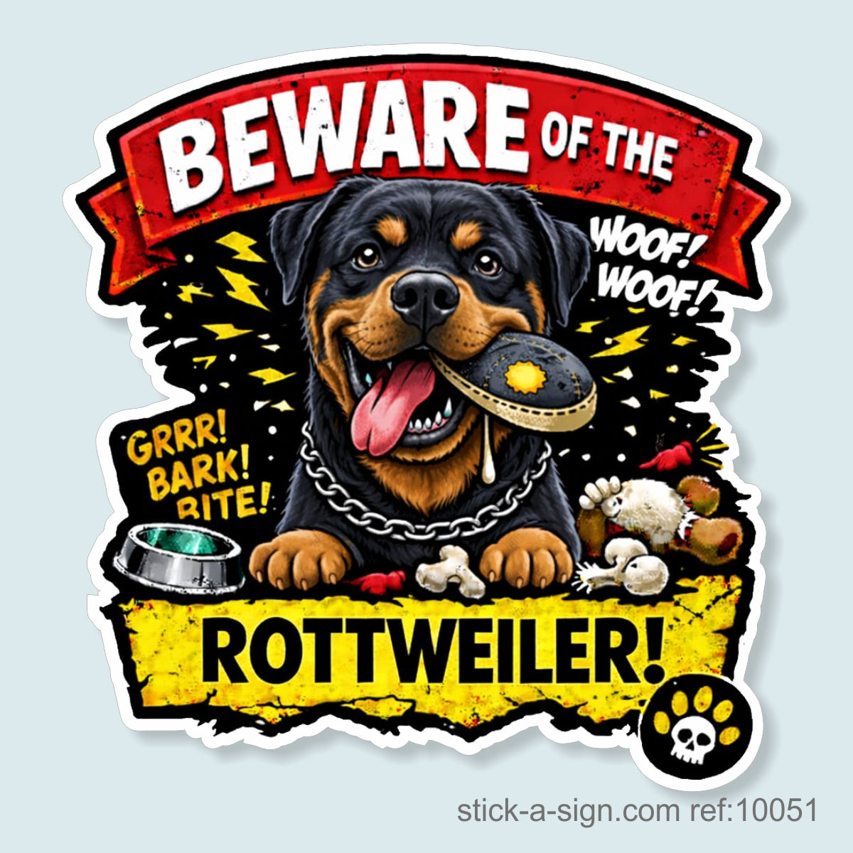Beware of the Rottweiler Vinyl Sticker