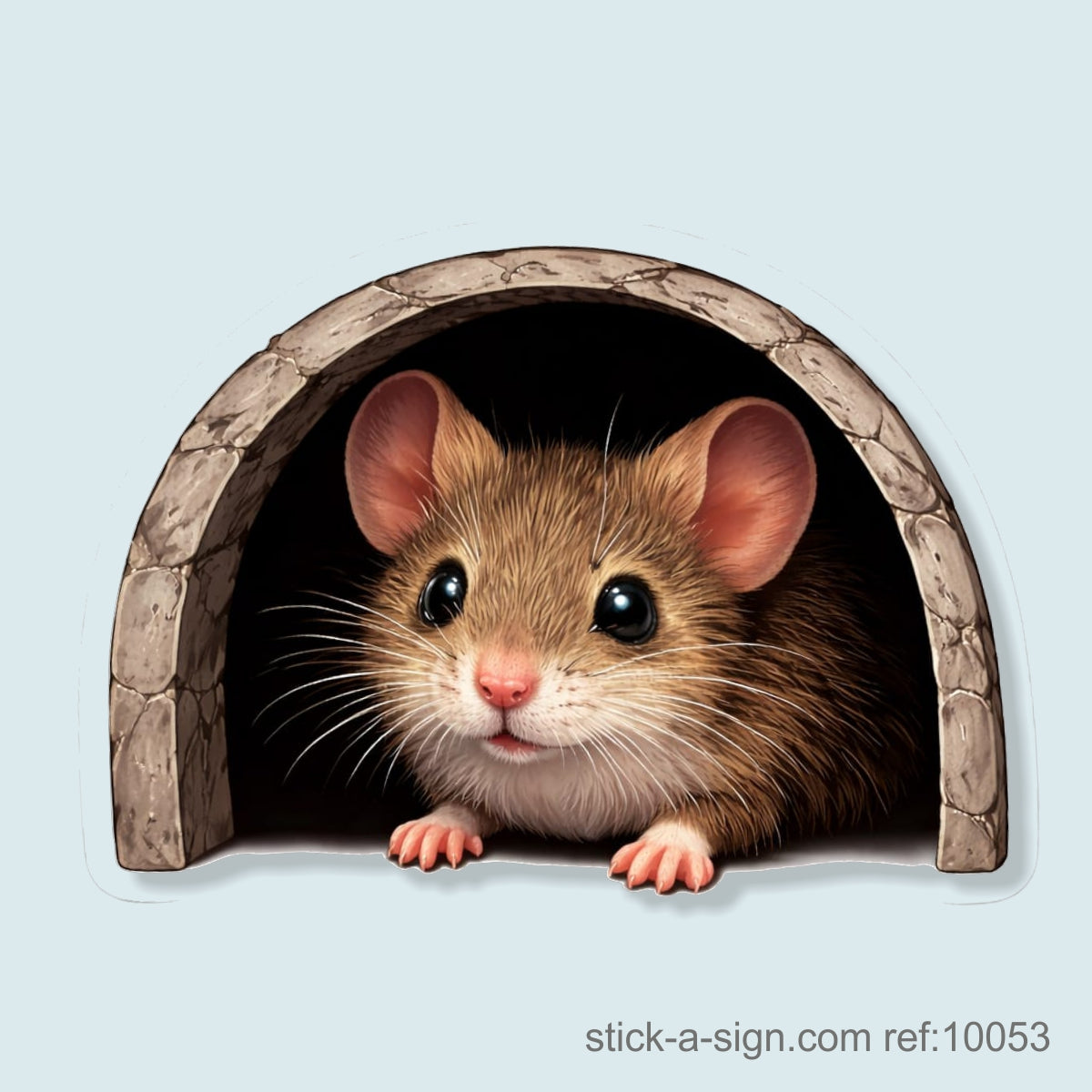 Cute Mouse Skirting Board Sticker, 7cm