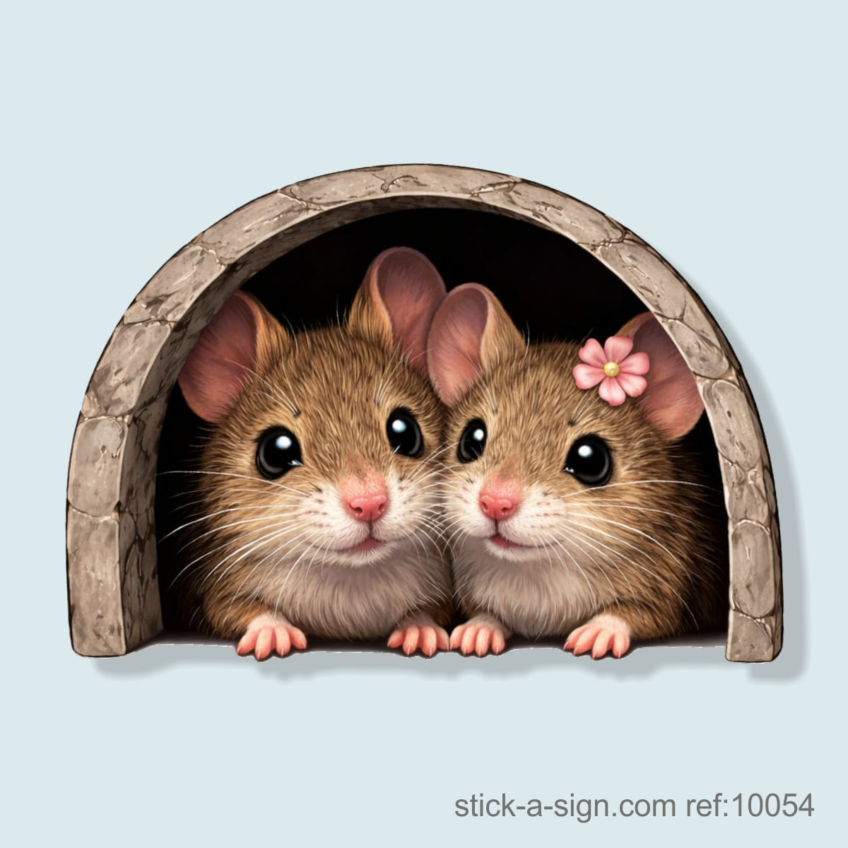 Cute Mice Skirting Board Sticker, 7cm