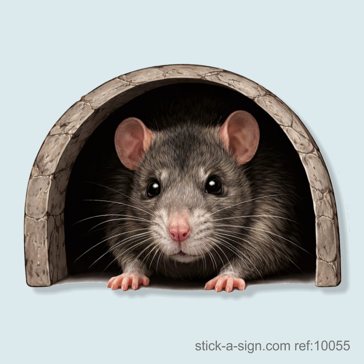 Cute Rat Skirting Board Sticker, 7cm