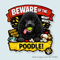 Beware of the Poodle Vinyl Sticker