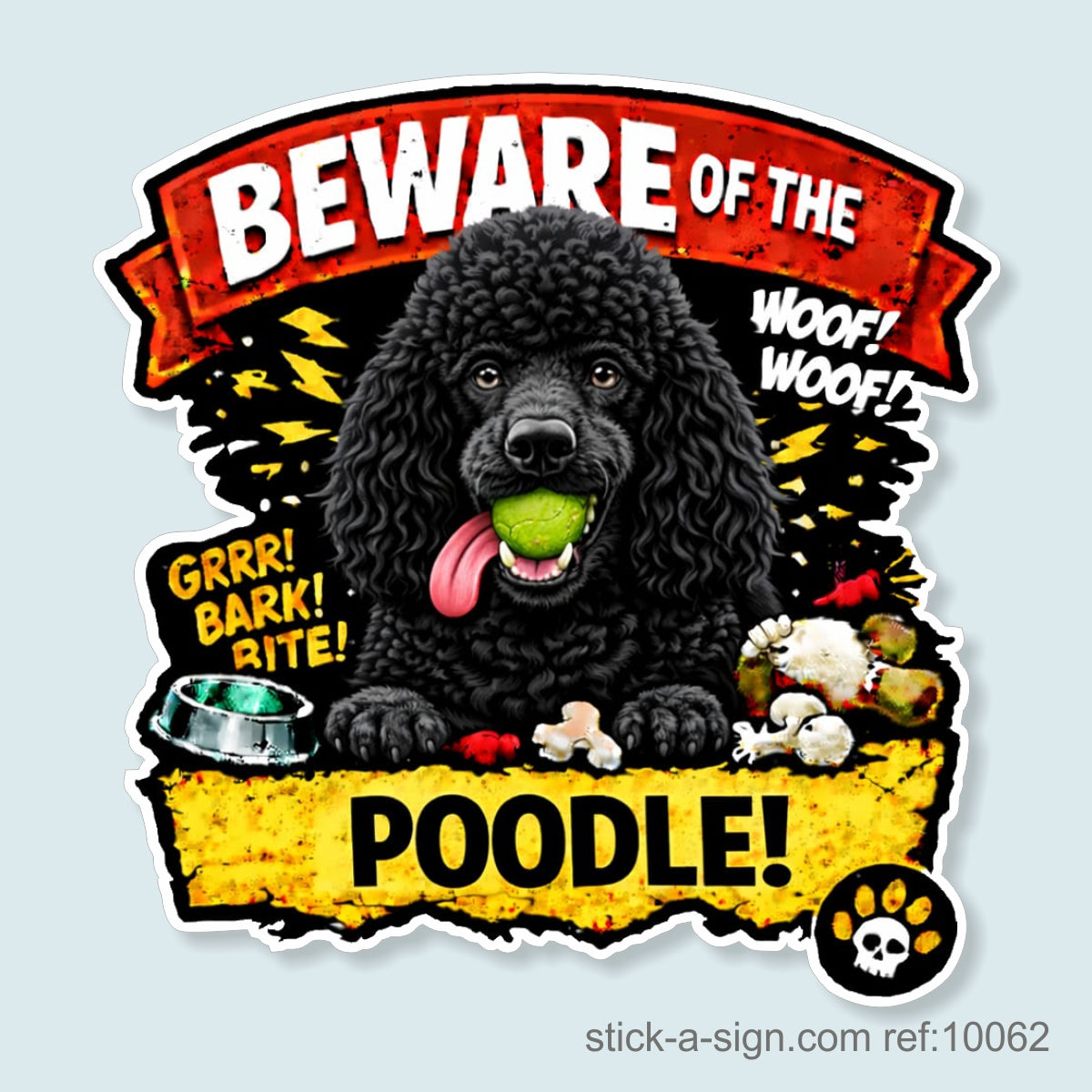 Beware of the Poodle Vinyl Sticker