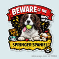 Beware of the Springer Spaniel Vinyl Sticker
