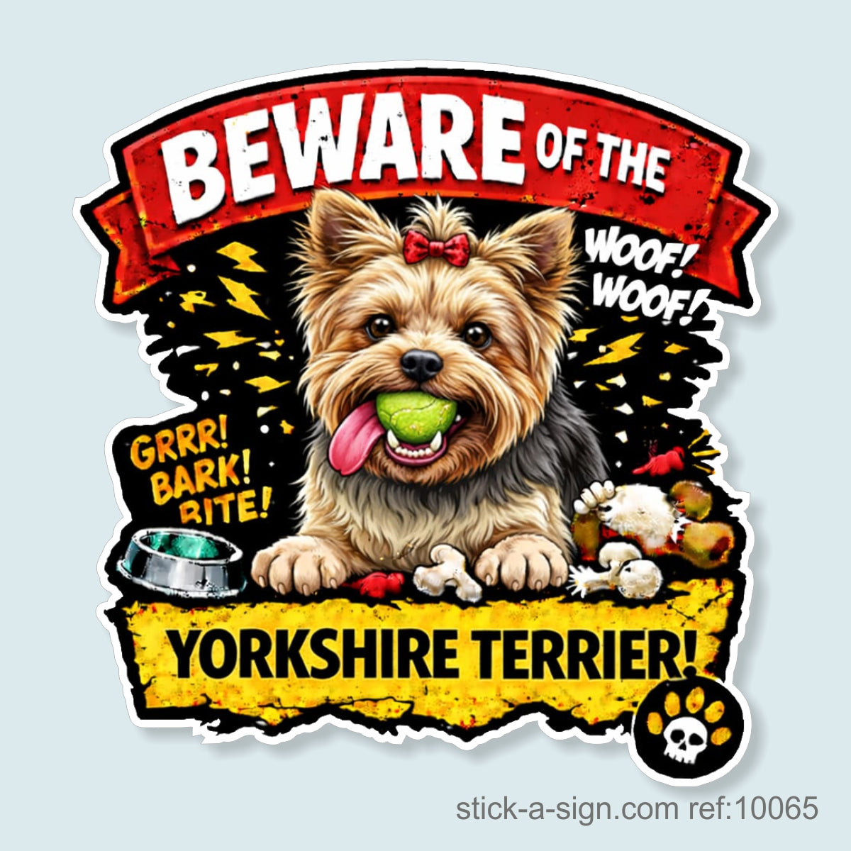 Beware of the Yorkshire Terrier Vinyl Sticker