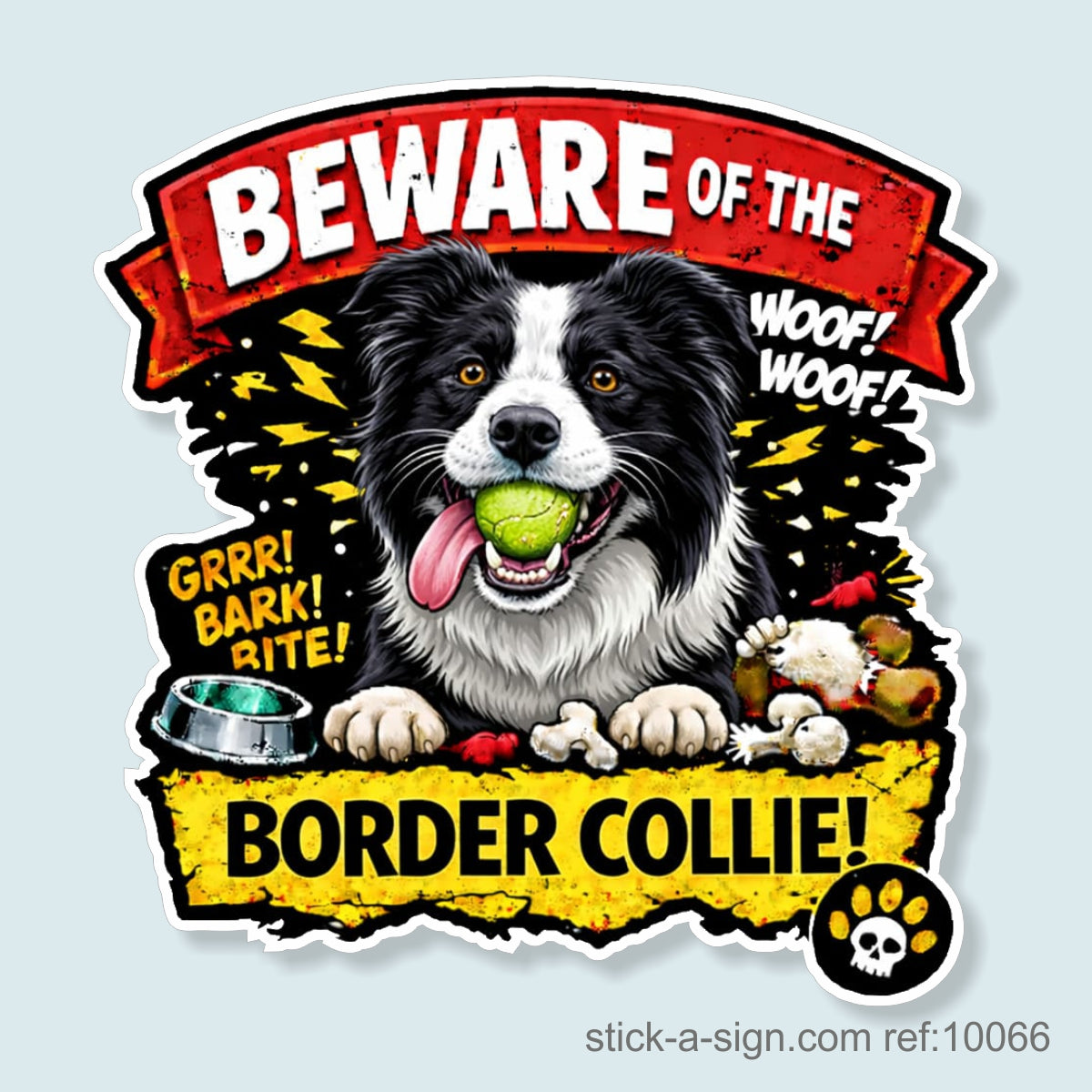Beware of the Border Collie Vinyl Sticker