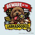 Beware of the Labradoodle Vinyl Sticker