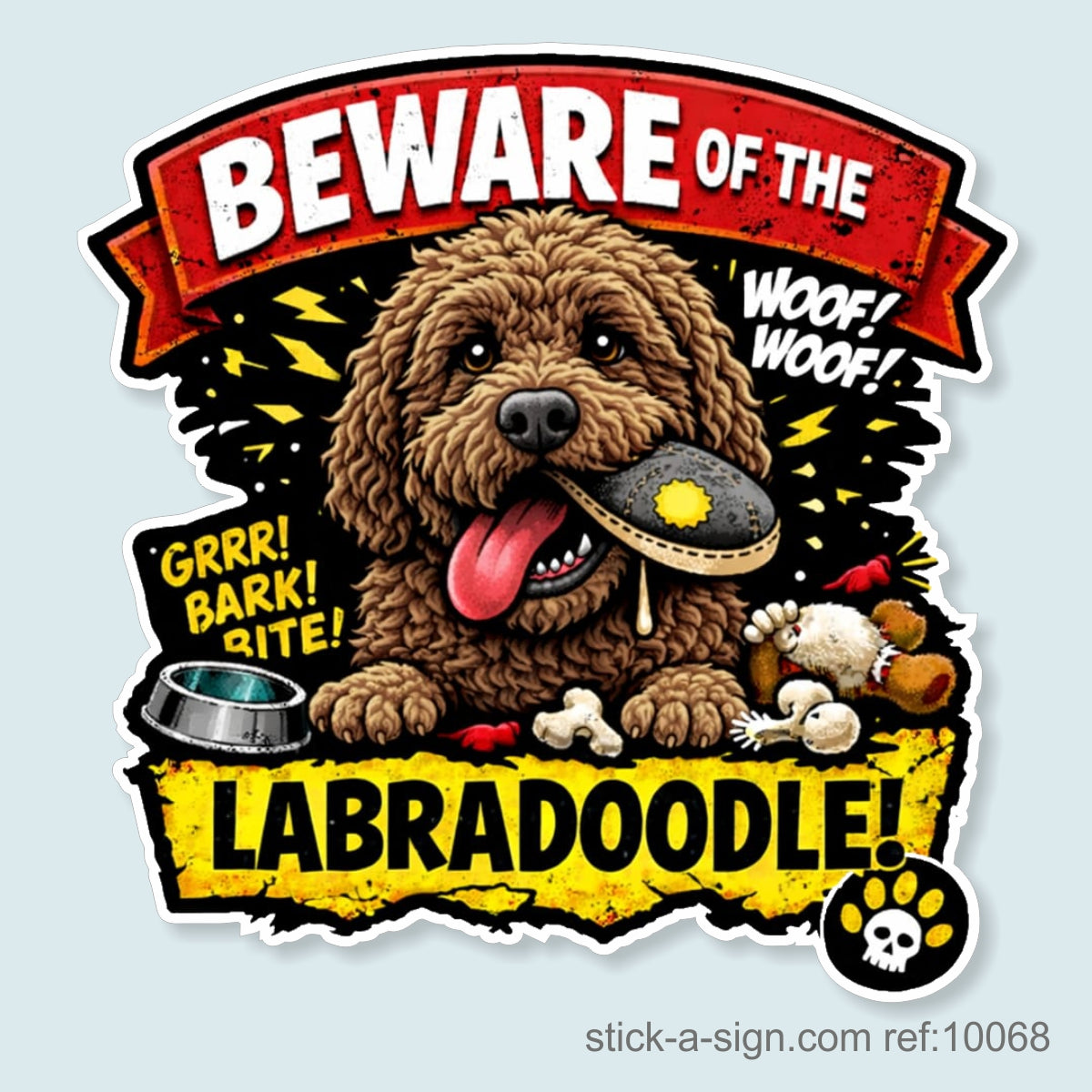 Beware of the Labradoodle Vinyl Sticker