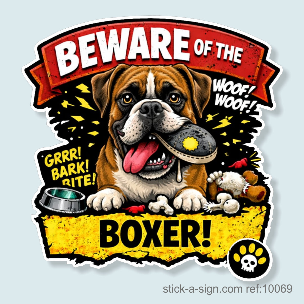 Beware of the Boxer Vinyl Sticker