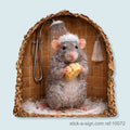 Mouse in the Shower Skirting Board Sticker, 7cm