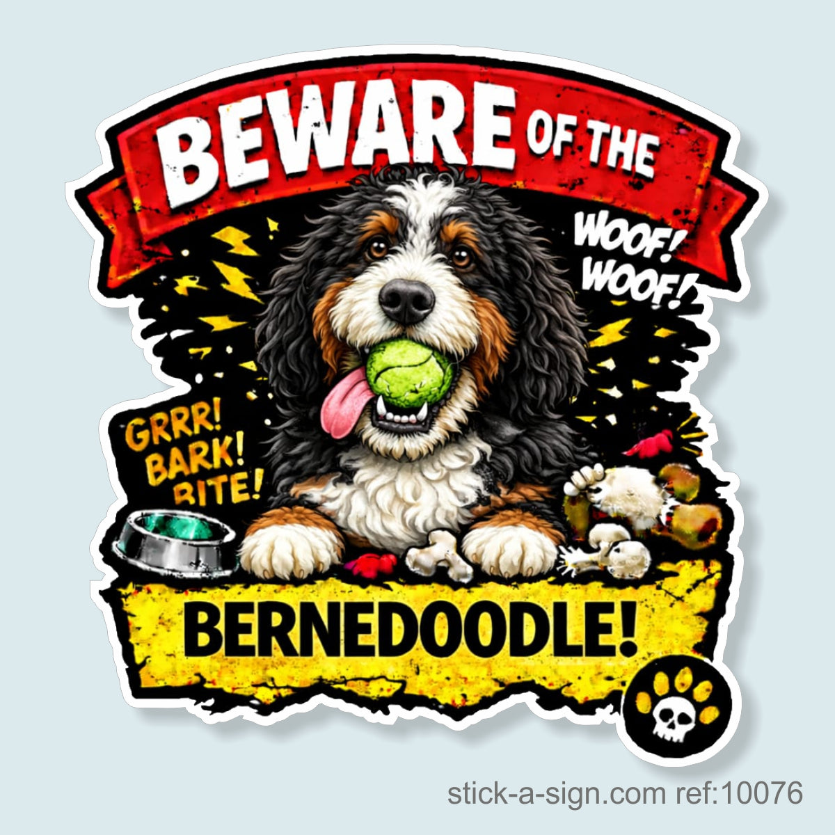 Beware of the Bernedoodle Vinyl Sticker