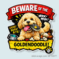 Beware of the Goldendoodle Vinyl Sticker
