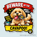 Beware of the Cavapoo Vinyl Sticker