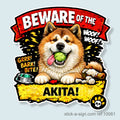 Beware of the Akita Vinyl Sticker