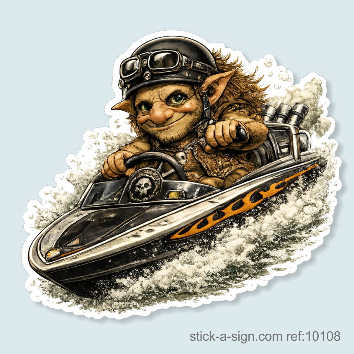 Speedboat Troll Vinyl Sticker