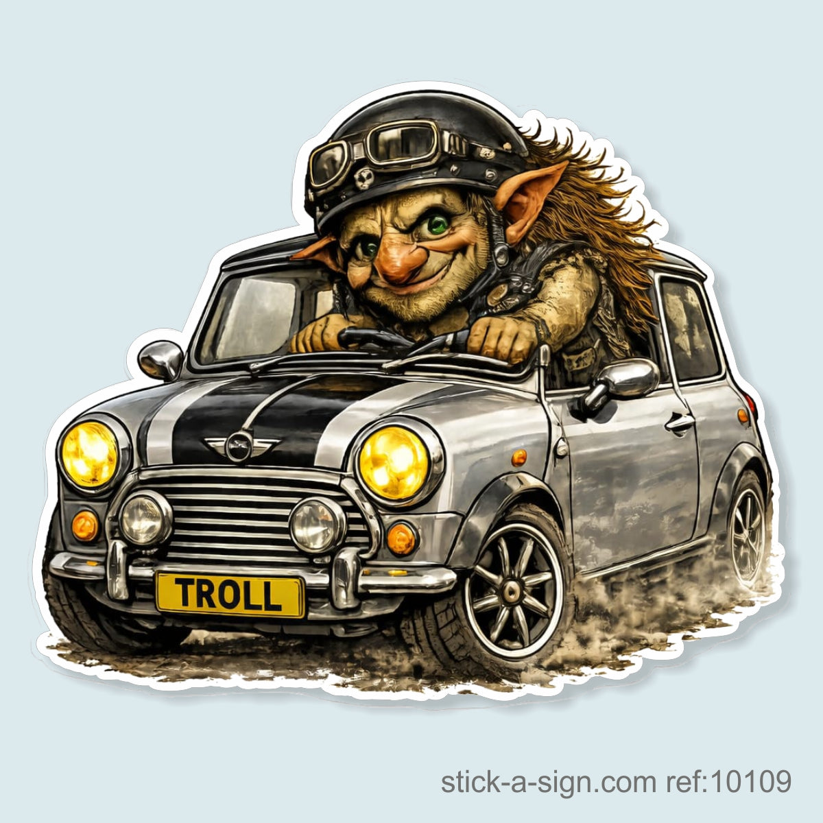 Mini Driver Troll Vinyl Sticker