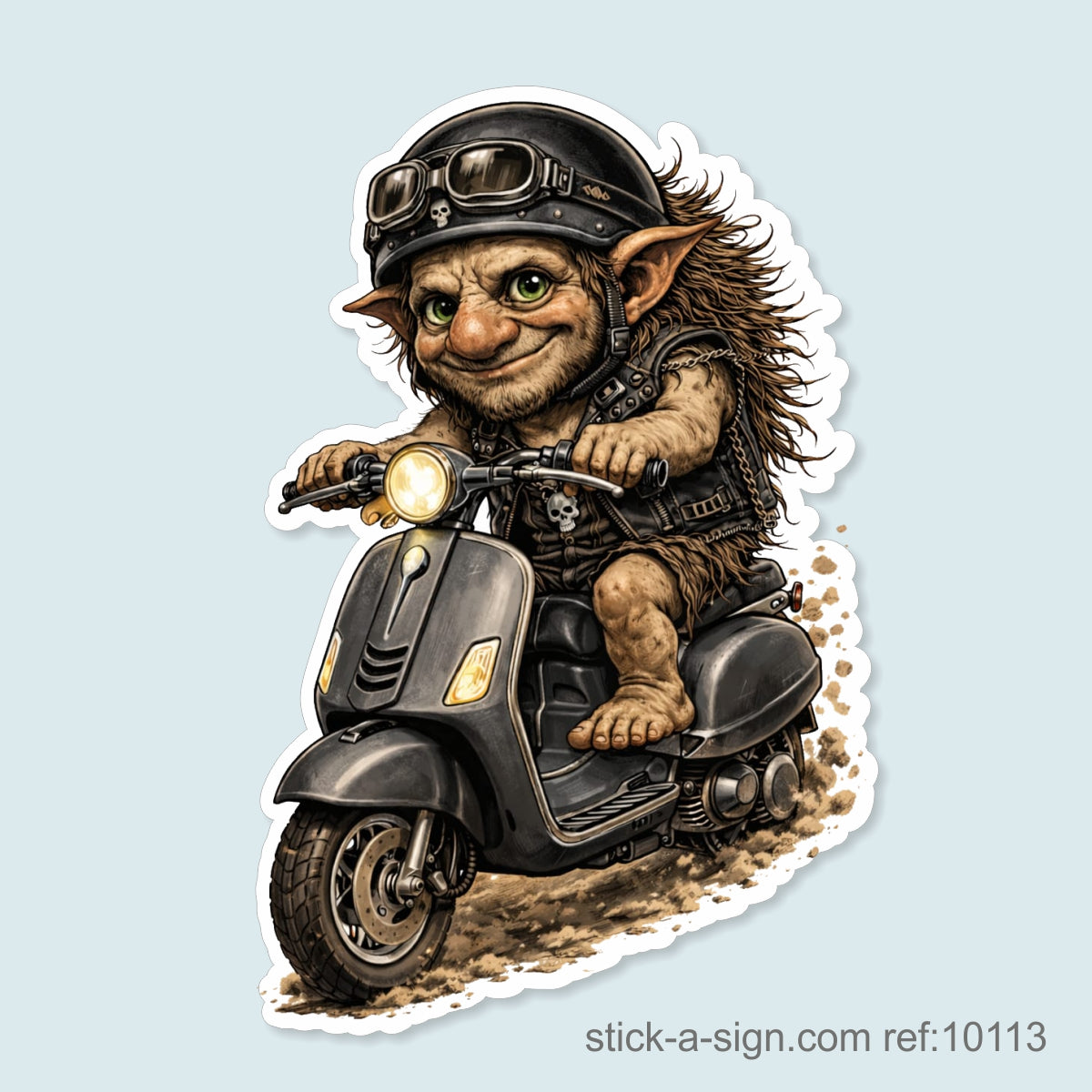 Scooter Troll Vinyl Sticker