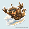 Skydiving Troll Vinyl Sticker