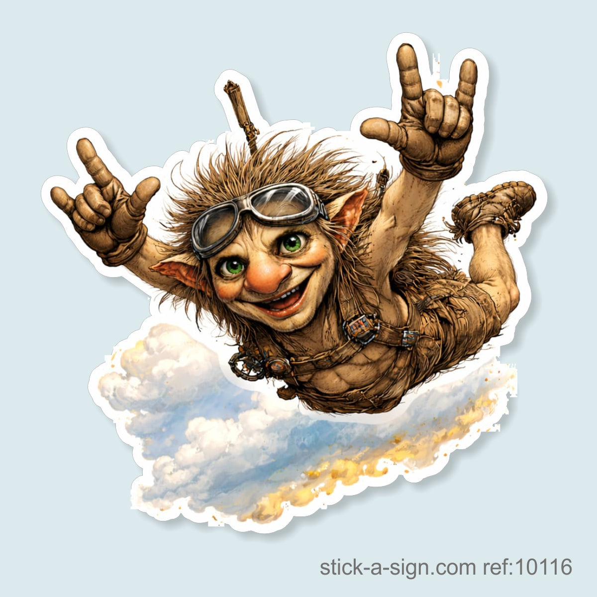 Skydiving Troll Vinyl Sticker