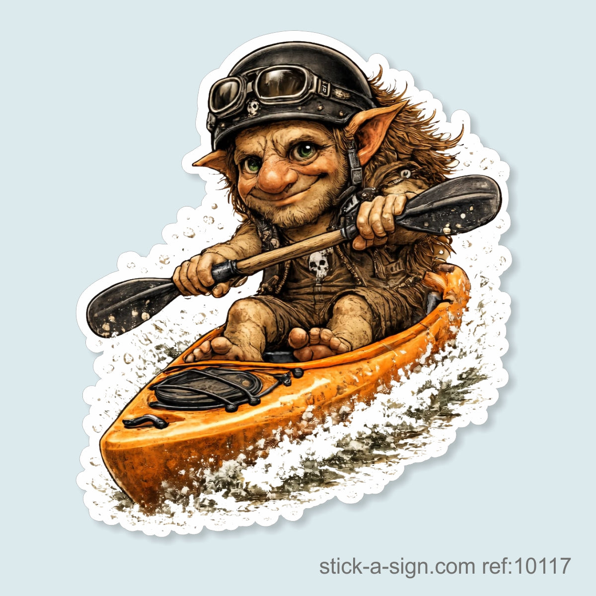 Kayaking Troll Vinyl Sticker