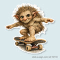 Skateboard Troll Vinyl Sticker