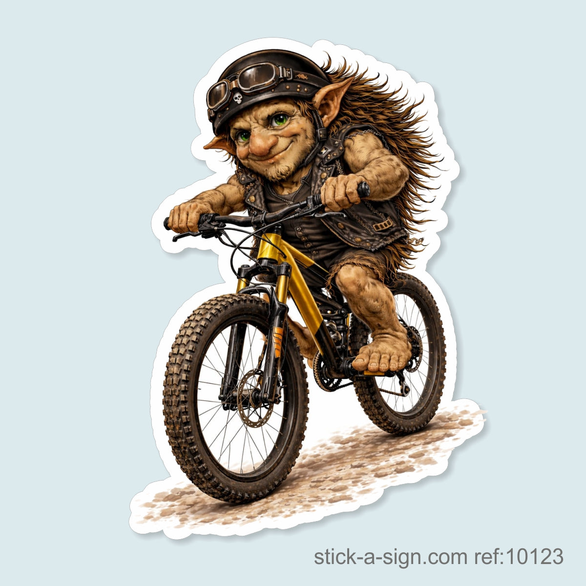 Mountain Biking Troll Vinyl Sticker