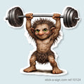 Weightlifting Troll Vinyl Sticker