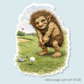 Golfing Troll Vinyl Sticker