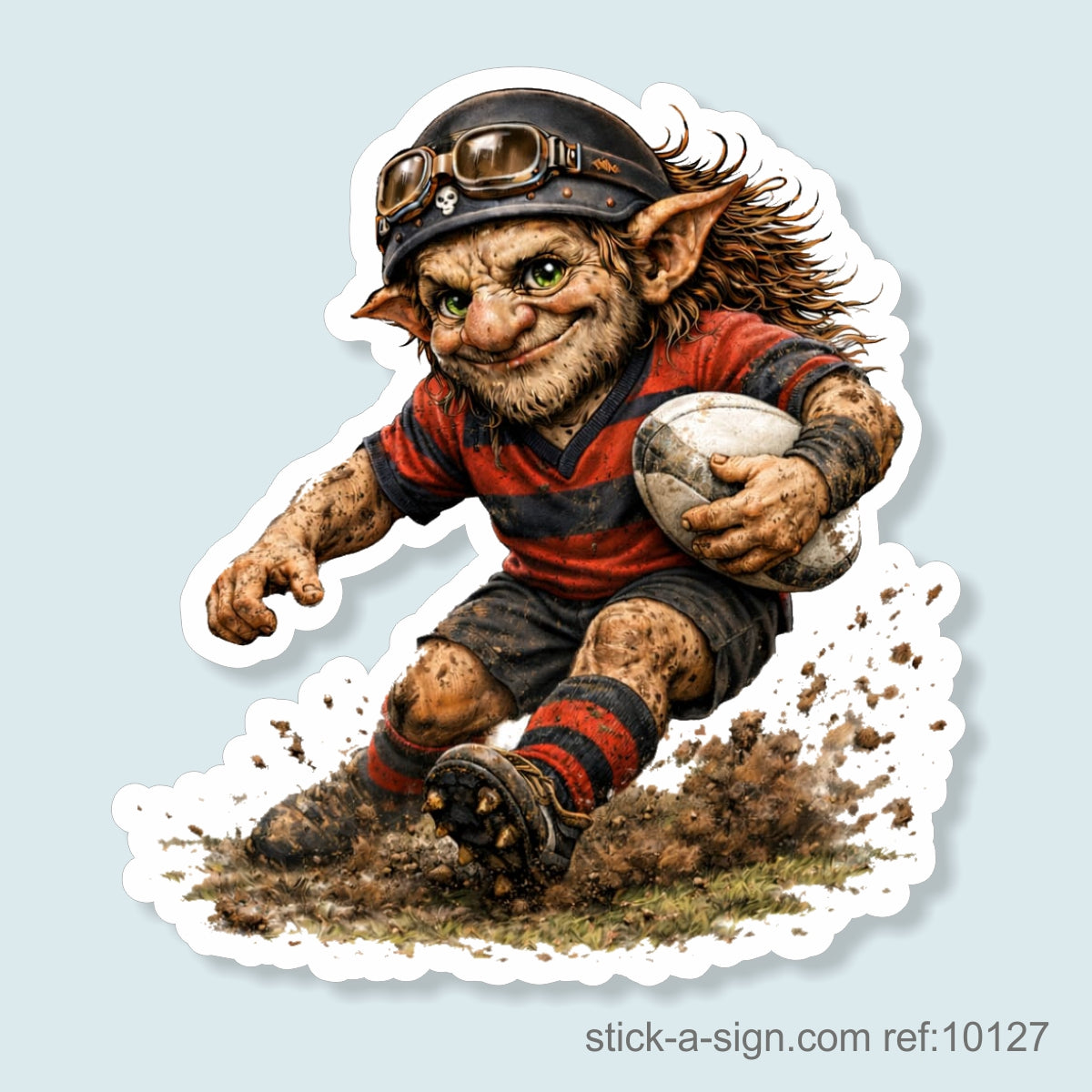 Rugby Troll Vinyl Sticker