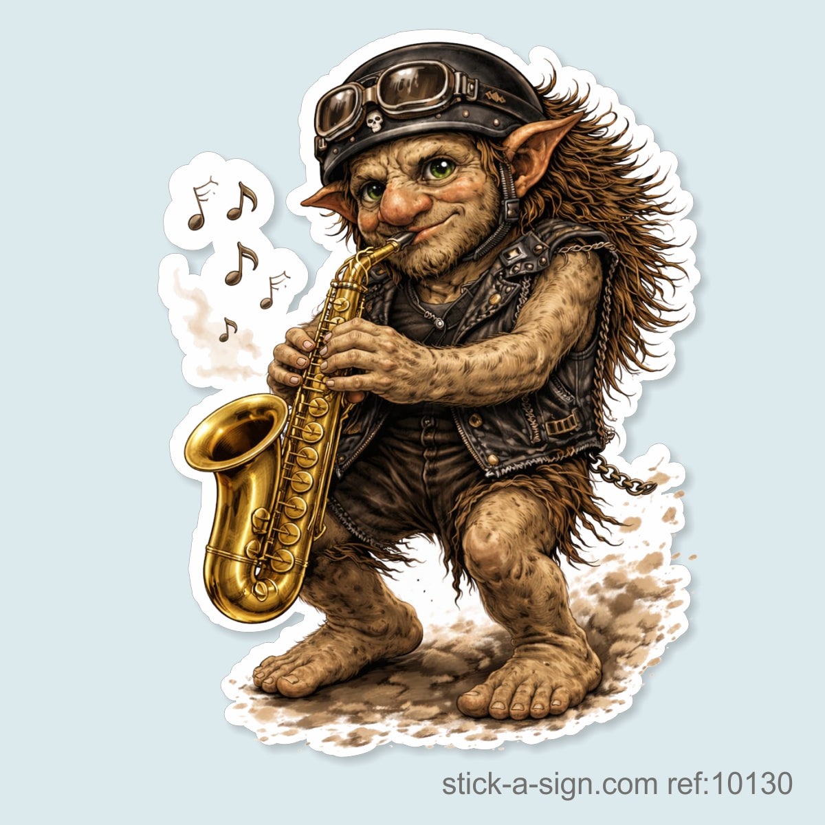 Troll Playing Saxophone Vinyl Sticker
