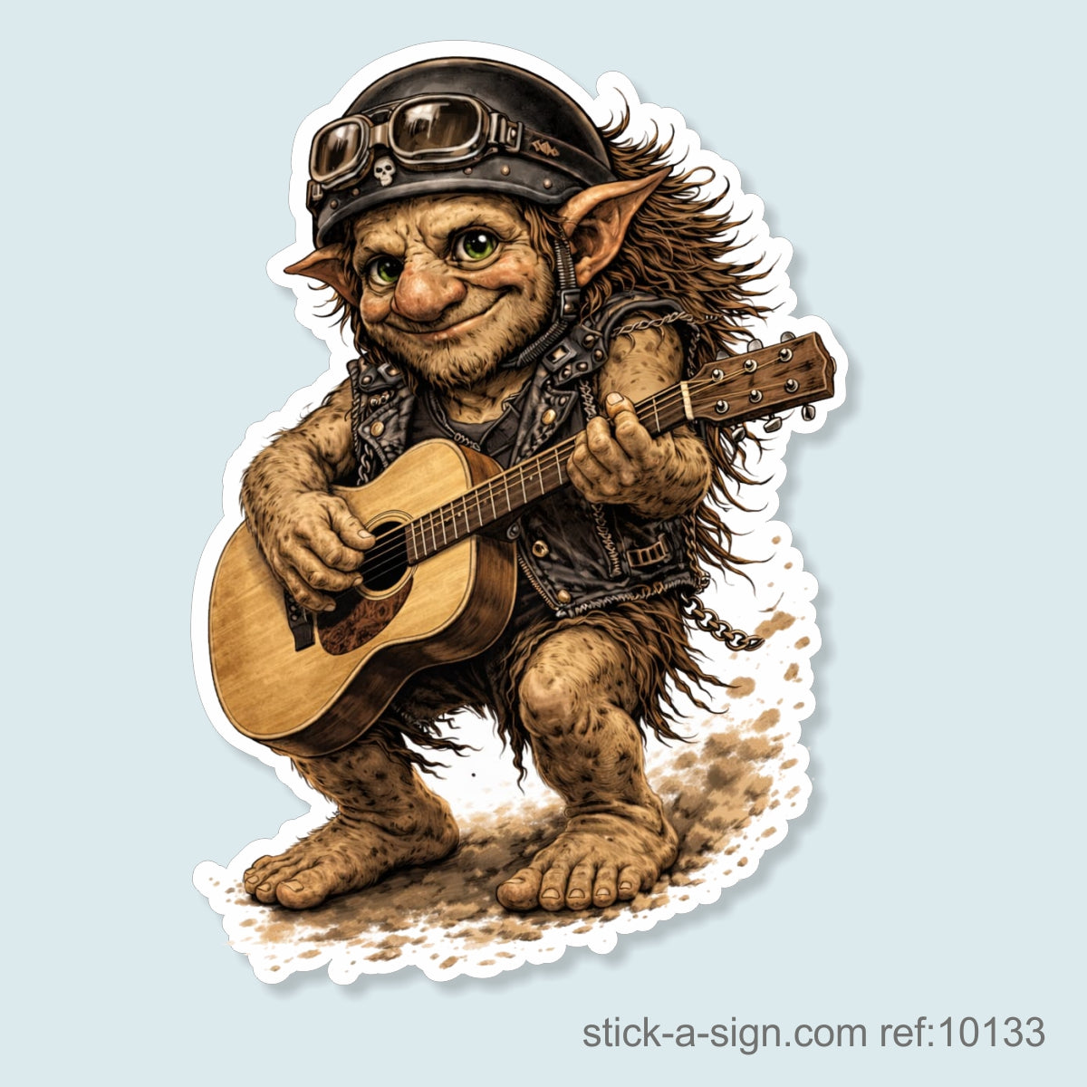 Troll Playing Guitar Vinyl Sticker
