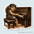 Troll Playing Piano Vinyl Sticker