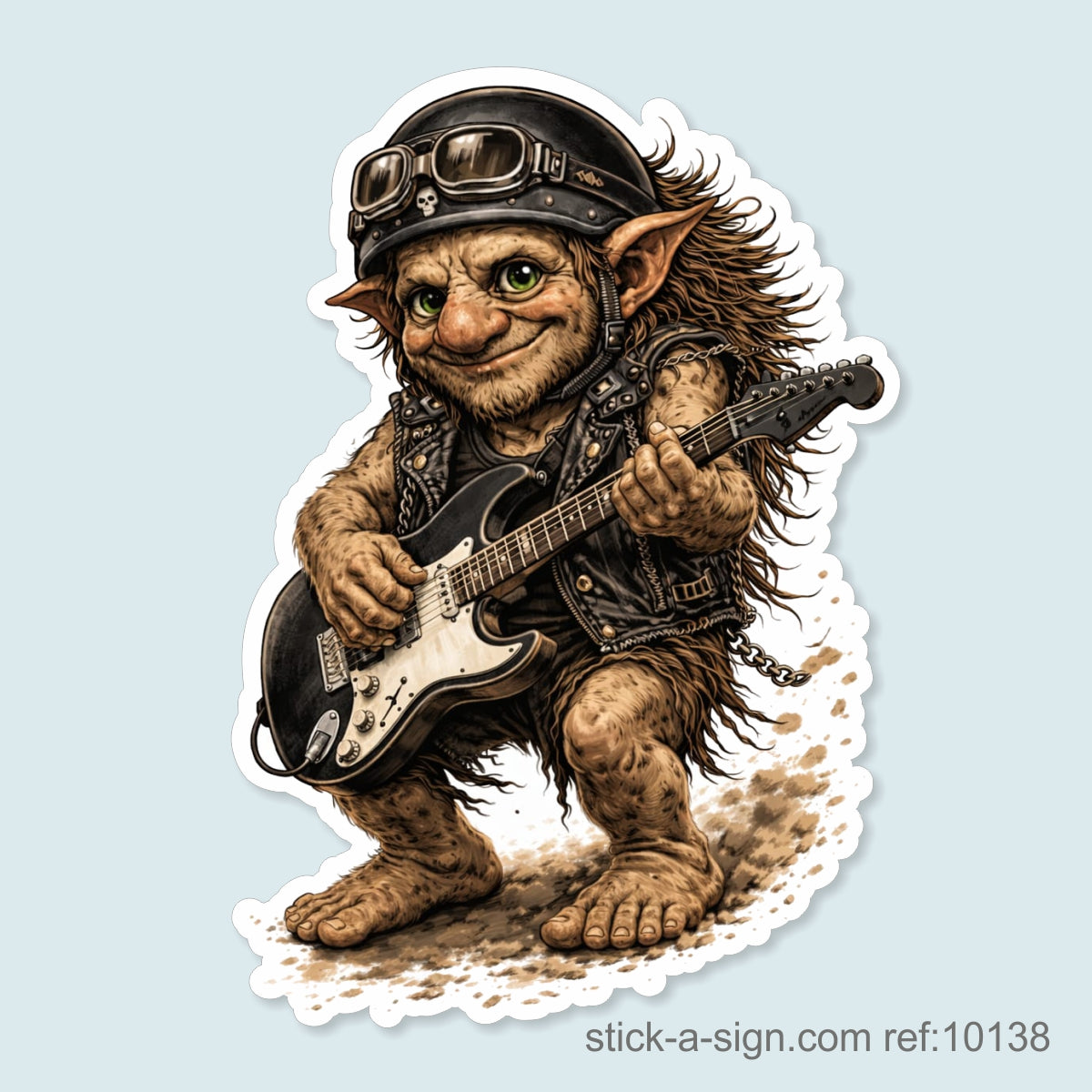 Troll Playing Electric Guitar Vinyl Sticker