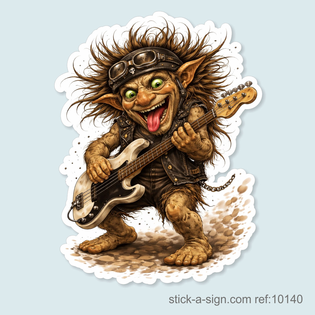 Troll Playing Bass Guitar Vinyl Sticker